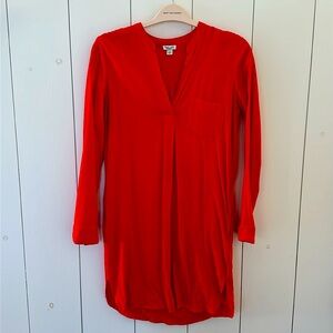 Bright red Slendid tunic dress | long sleeve | knee length | bright red